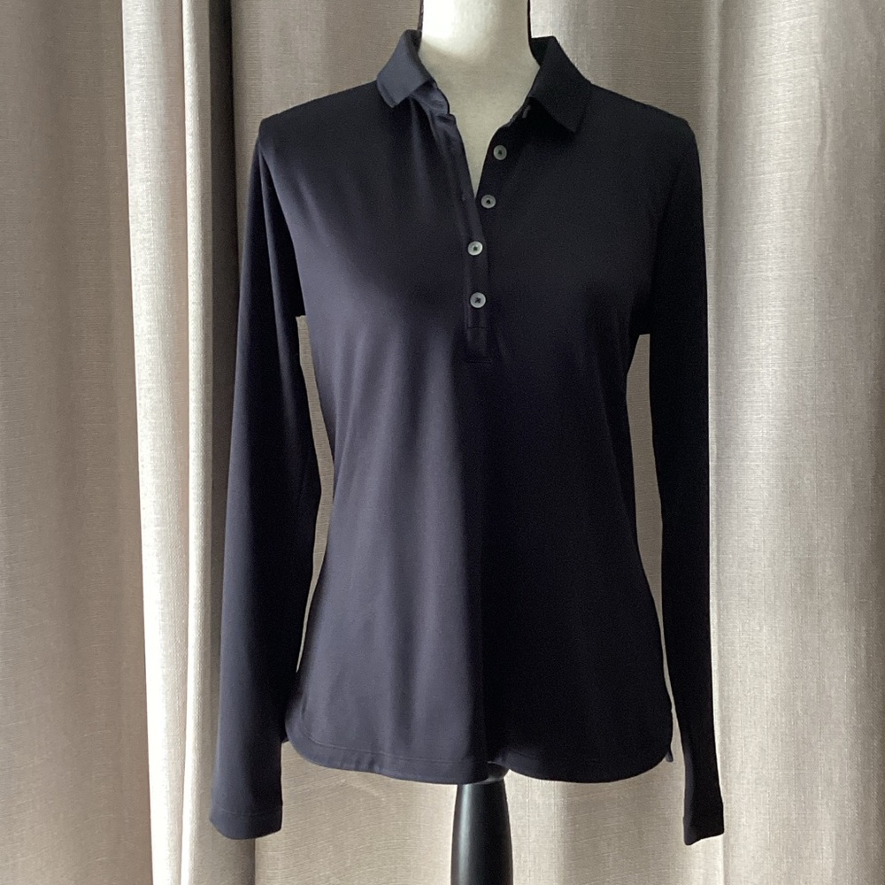 Nike Women's Black Dri Fit golf shirt, size medium.
